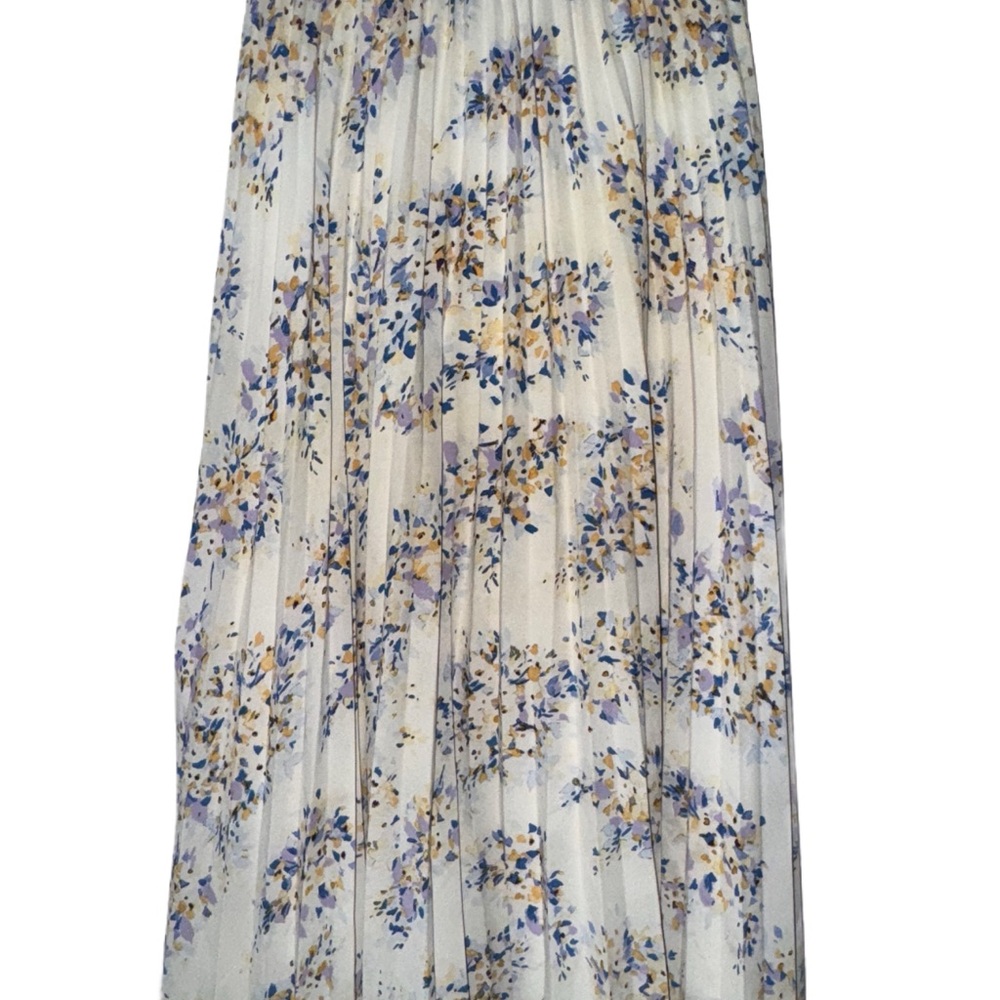 Vince Camuto Floral Pleated A-Line Skirt